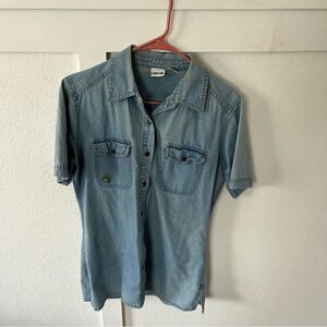Vintage Cherokee Women's Medium Denim Collared Button-down Shirt.